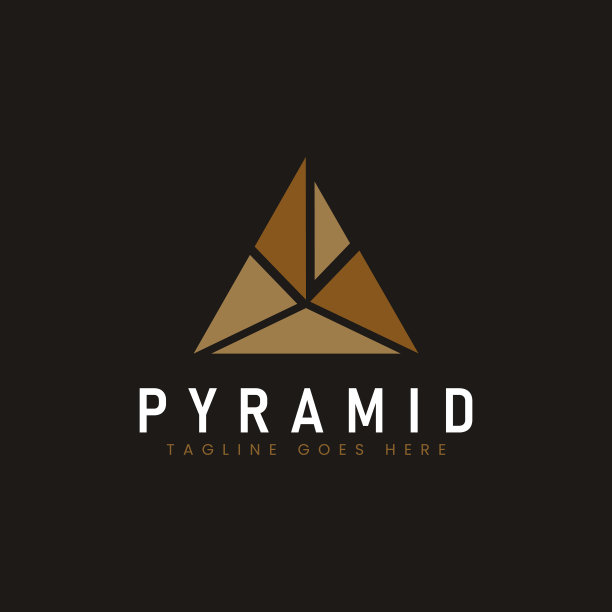 块金字塔三角形组合标志设计图片下载