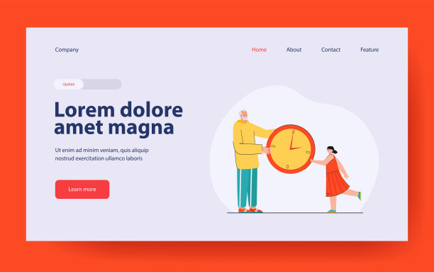 爷爷和小女孩抱着一块巨大的手表图片下载