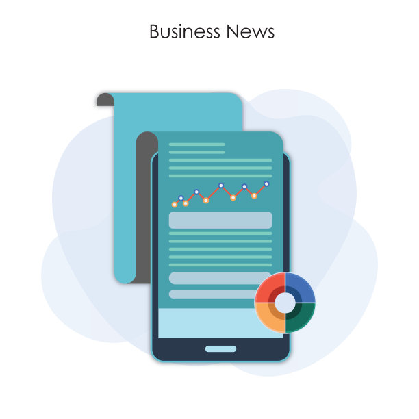 商业新闻与智能手机。图片下载