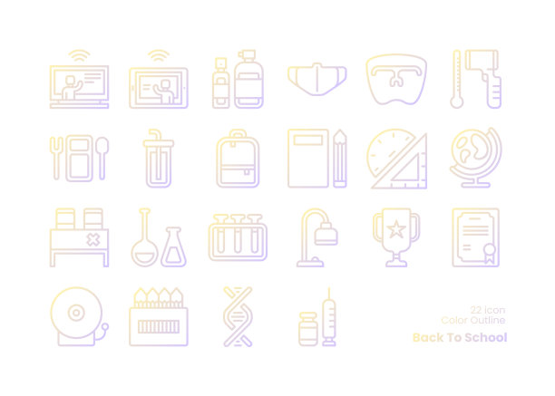 回到学校颜色轮廓图标设置图片下载