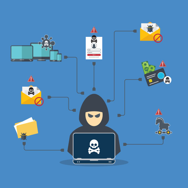 黑客用笔记本电脑窃取机密数据、个人信息和信用卡详情。黑客的概念。图片下载