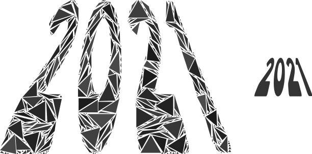 三角形马赛克2021透视数字图标图片下载