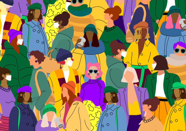 防护人群佩戴医用口罩图片下载