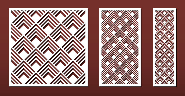 激光切割面板，矢量设置木材或金属装饰，抽象几何图案图片下载