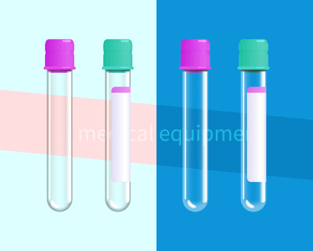 透明试管的矢量图是亮的，背景是暗的。图片下载