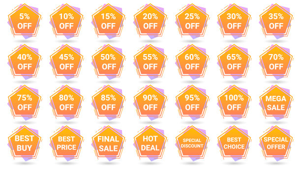 设置标签折扣促销模板收集贴纸向量特别销售标签最好的价格提供会徽到元素零售图片下载