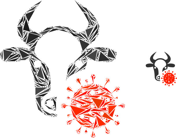 三角马赛克牛冠状病毒图标图片下载