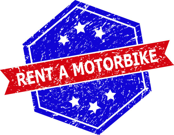 六角双色租摩托车印章用图片下载