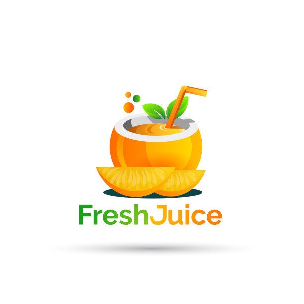 鲜榨果汁店标志设计图片下载