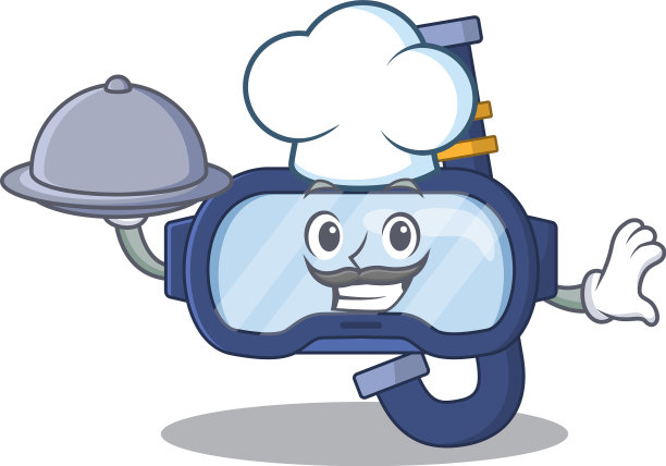 吉祥物角色风格潜水眼镜厨师图片下载