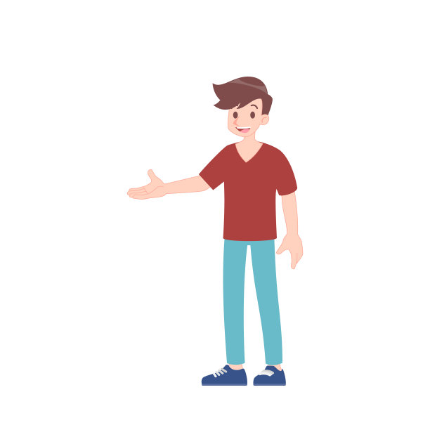 帅哥穿休闲装摆卡通人物造型图片下载