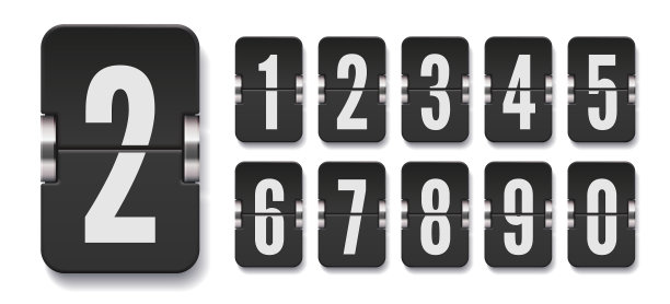 设置带有阴影的翻转记分牌号码图片下载