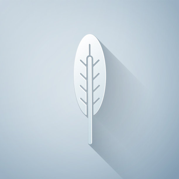 剪纸印度羽毛图标孤立在灰色图片下载