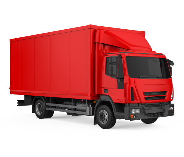 红色货车隔离图片下载