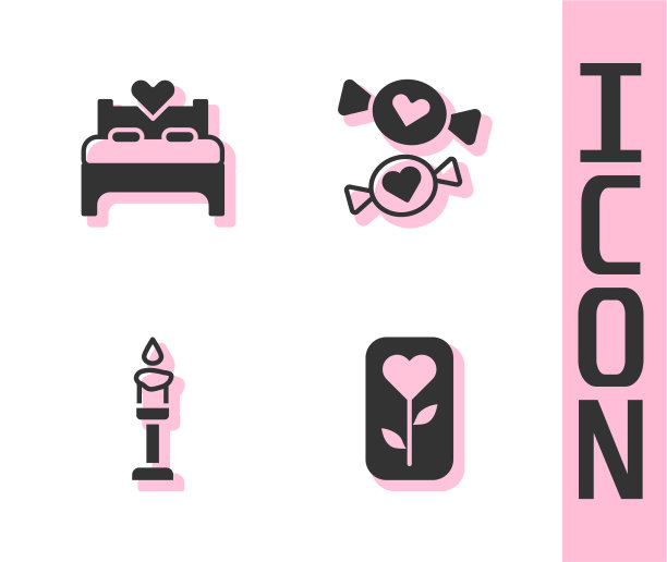 布置鲜花玫瑰卧室燃烧的蜡烛和糖果图片下载