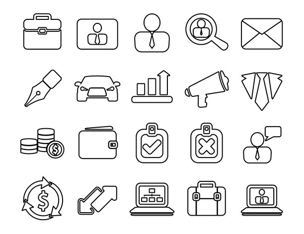 轮廓图标为网页和移动细描图片下载