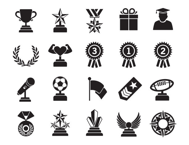 奖杯和奖品图标，奖品标志图标上图片下载