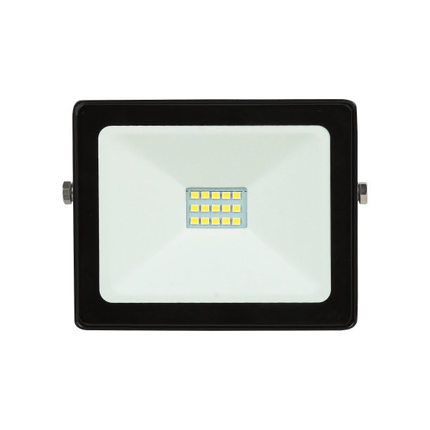 LED泛光灯黑色外壳，安装支架在白色背景上图片下载