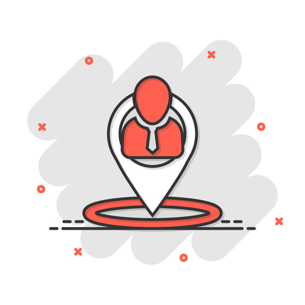 放置图标在漫画风格的人钉卡通图片下载