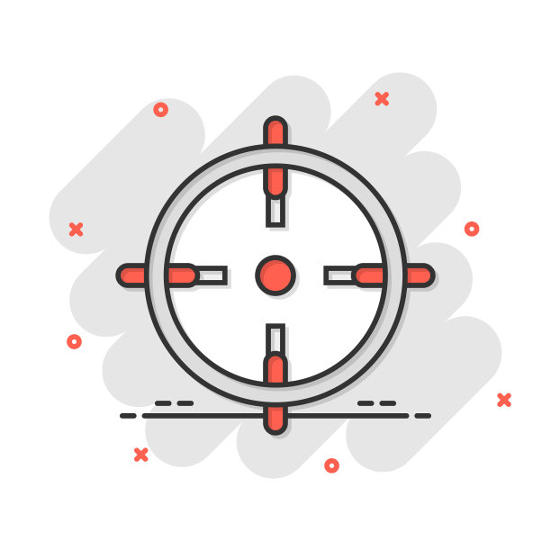 射击目标图标在漫画风格瞄准狙击手图片下载