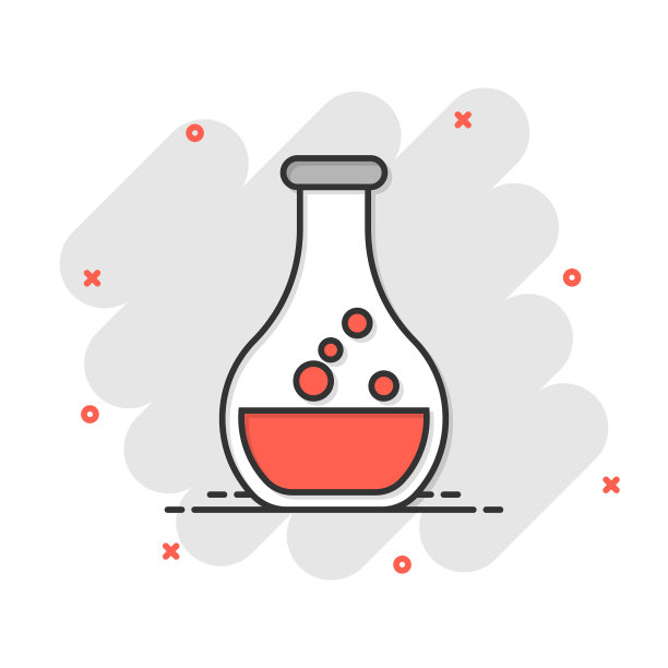化学烧杯标志图标在漫画风格烧瓶图片下载