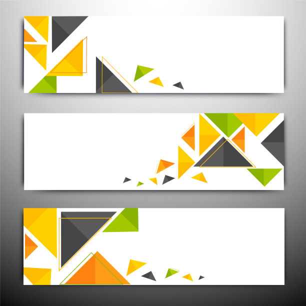 带有彩色三角形的网站标题或横幅图片下载