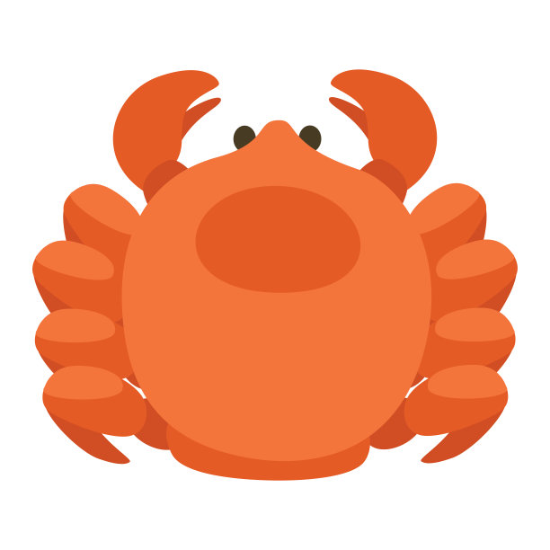 海鲜蟹。卡通风格的插图。图片下载