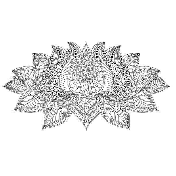 波西米亚风格手绘民族荷花图片下载