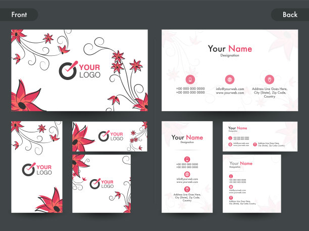 创意的鲜花名片图片下载