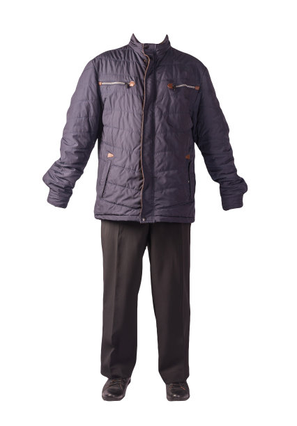 男夹克，裤子和皮鞋孤立在白色背景。图片下载