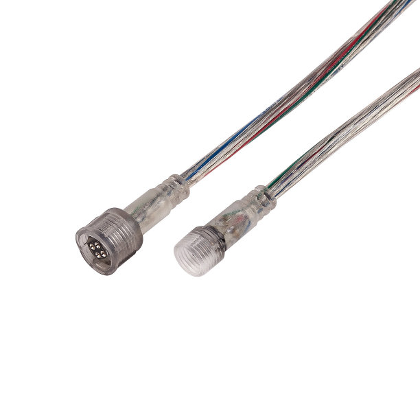 直流电源连接器插头为LED隔离在白色图片下载