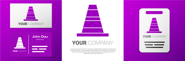 标志型交通圆锥图标孤立在白色图片下载