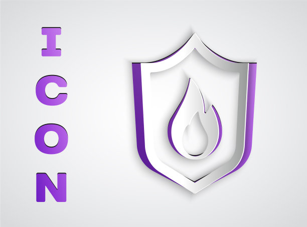 纸切割防火盾图标隔离上图片下载