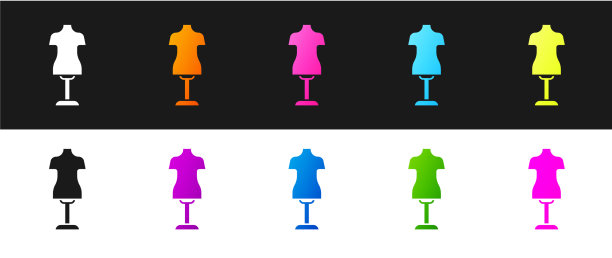 设置人体模型图标隔离在黑色和白色图片下载