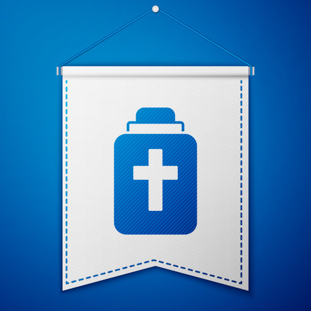 蓝色葬礼骨灰瓮图标孤立在蓝色背景图片下载