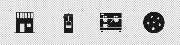设置咖啡厅法式压滤机和饼干图片下载