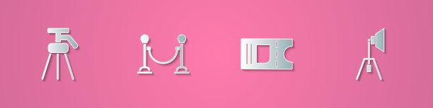 设剪纸三脚架绳障电影票图片下载