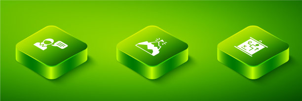 设置等距山与旗帜规划图片下载