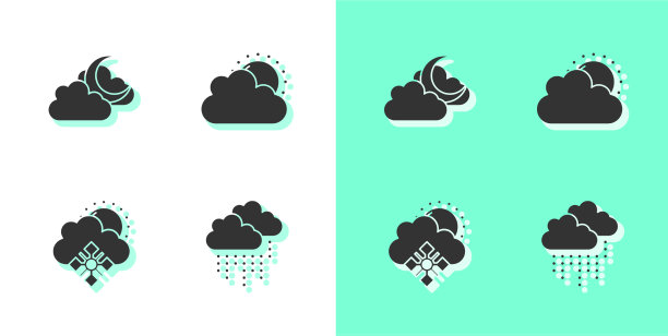 云与雨，月亮，雪，太阳和太阳图片下载