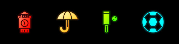 设置大本钟塔伞和木板球拍图片下载