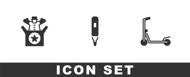 把杰克装在盒子里，玩具笔和滑板车图片下载