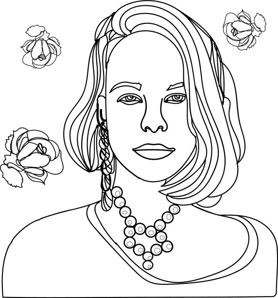 有着抽象发型的美丽时尚女性图片下载