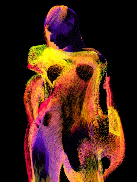 粒子女孩轮廓图片下载