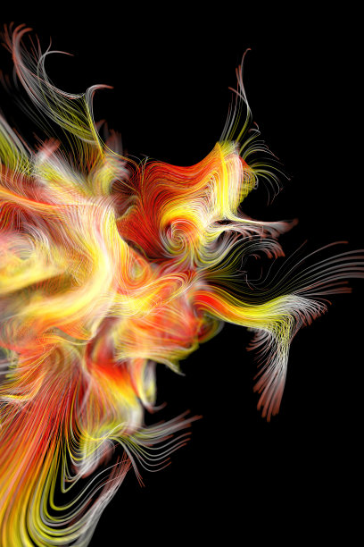 抽象彩色波浪3D卷曲图片下载