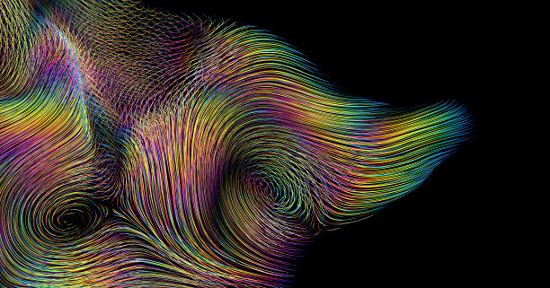 抽象彩色波浪3D卷曲图片下载