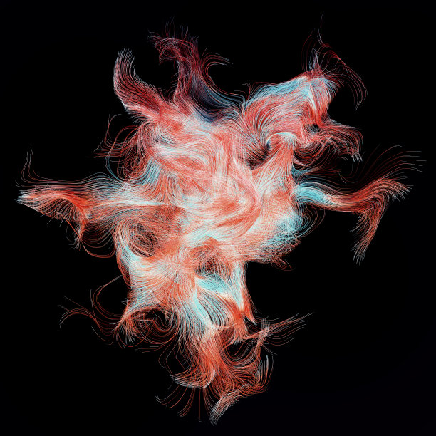 抽象彩色波浪3D卷曲图片下载