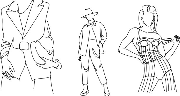 时尚时尚的模特集合抽象风格化图片下载