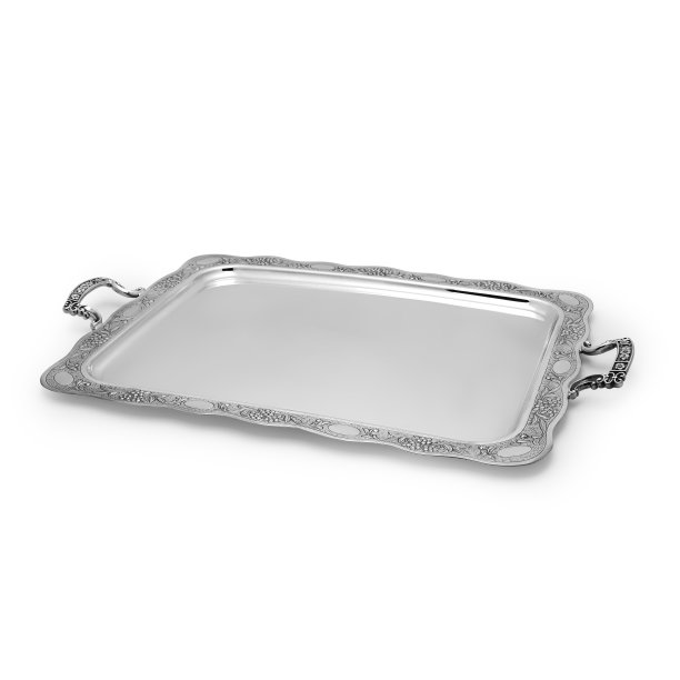 白色背景上隔离的银色托盘图片下载