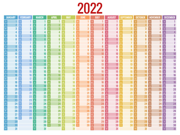 日历计划器为2022年日历模板图片下载