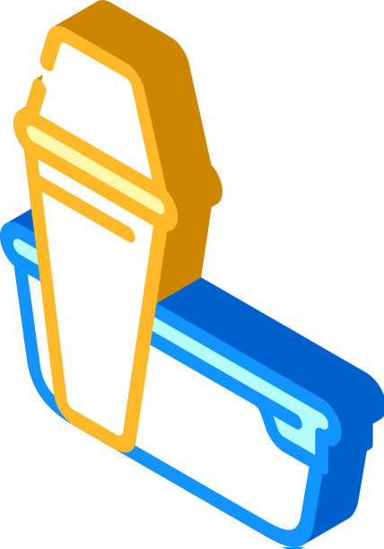 热水瓶和午餐盒等距图标图片下载